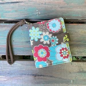 Floral Thirty-one wristlet card organizer/wallet
